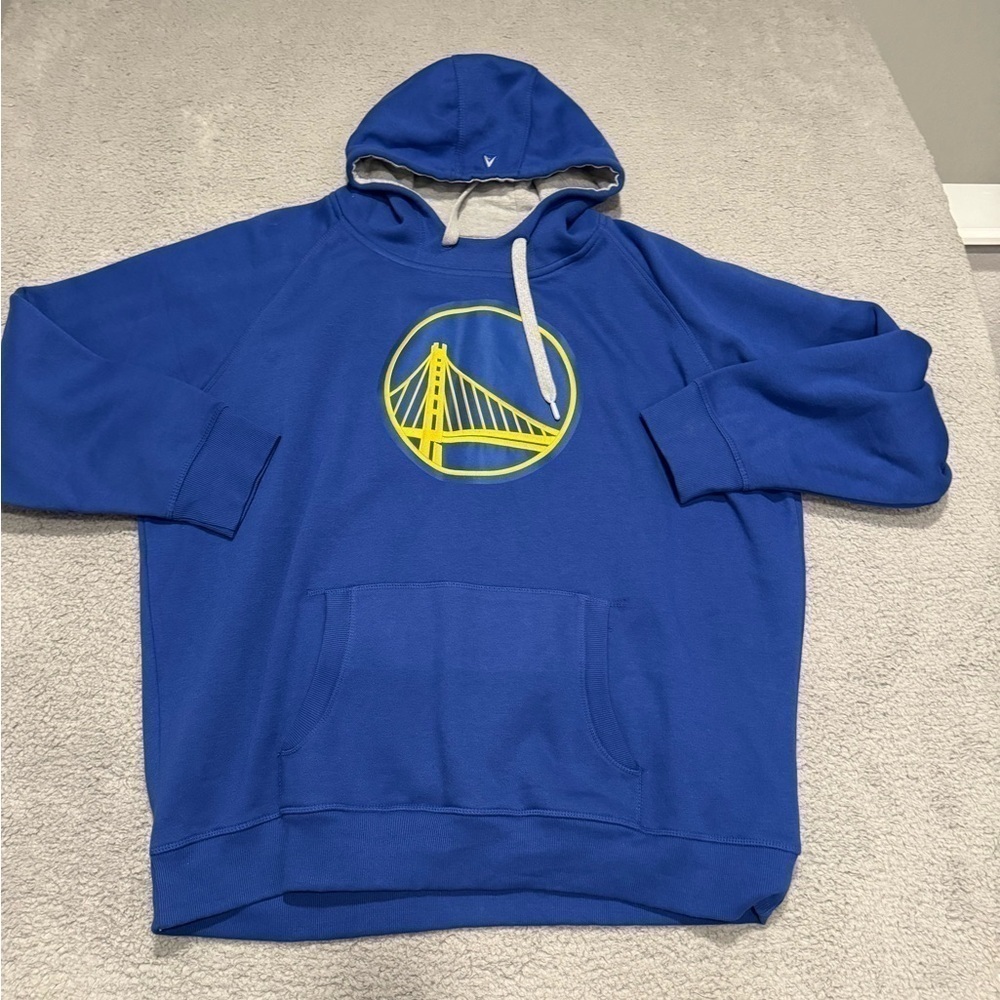 Men's Golden State Warriors Antigua Royal Team Logo Victory Pullover Hoodie 3XL